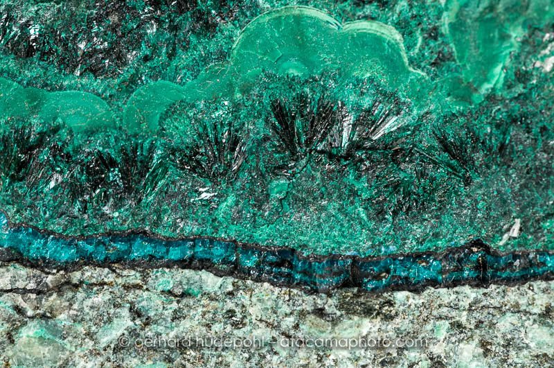 Green copper mineral, Atacamite, a typical mineral of the Atacama