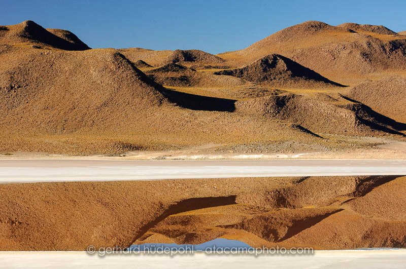 Perfect reflections in a lagoon of the Bolivian Altiplano near Uyuni