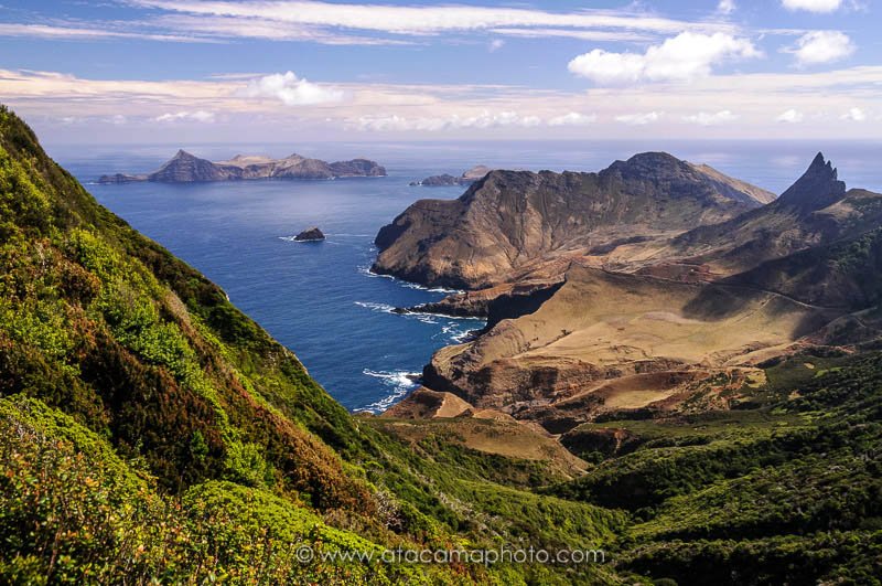 Robinson Crusoe Island and Isla Santa Clara, view from Mirador Selkirk