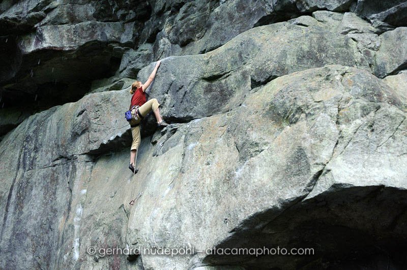 Rock climber at a vertical cliff, Cochamo Valley - Image D7A5845.jpg ...